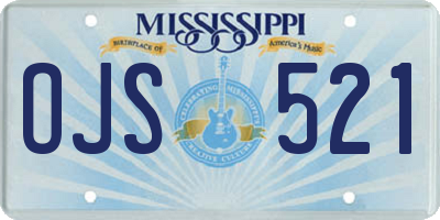 MS license plate OJS521