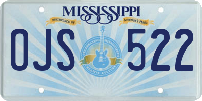 MS license plate OJS522
