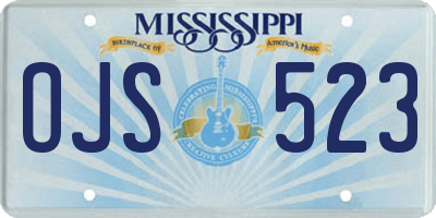 MS license plate OJS523