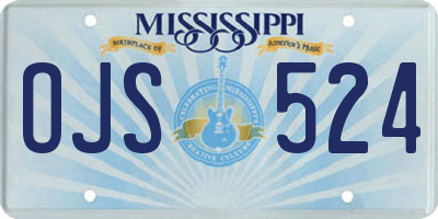 MS license plate OJS524