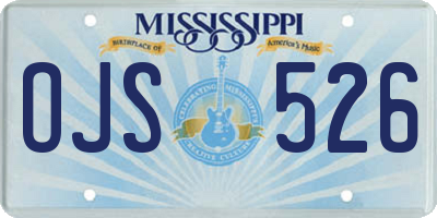 MS license plate OJS526