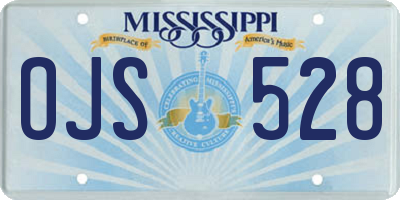 MS license plate OJS528