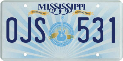MS license plate OJS531