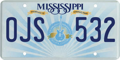 MS license plate OJS532