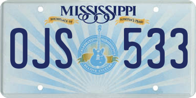 MS license plate OJS533