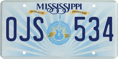MS license plate OJS534
