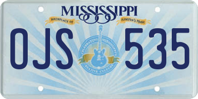 MS license plate OJS535