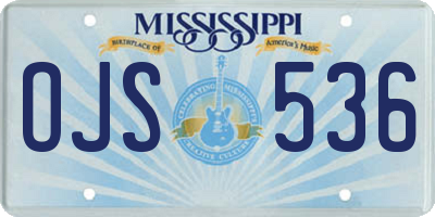 MS license plate OJS536