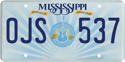 MS license plate OJS537
