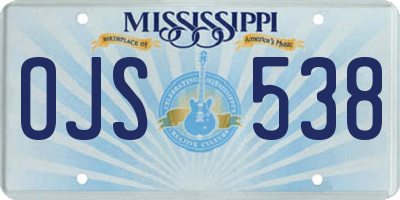 MS license plate OJS538