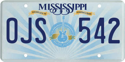 MS license plate OJS542