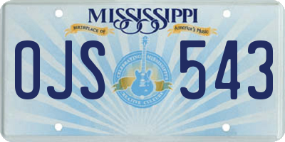 MS license plate OJS543