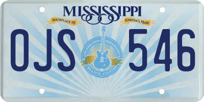 MS license plate OJS546