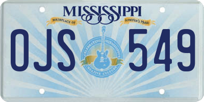 MS license plate OJS549