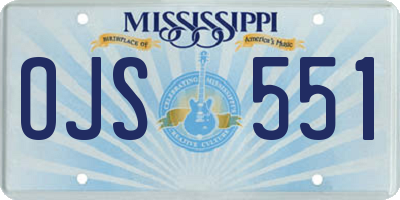 MS license plate OJS551