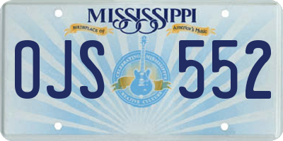 MS license plate OJS552