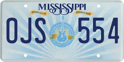 MS license plate OJS554