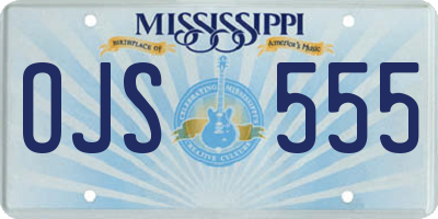 MS license plate OJS555