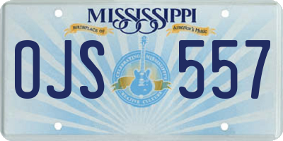 MS license plate OJS557