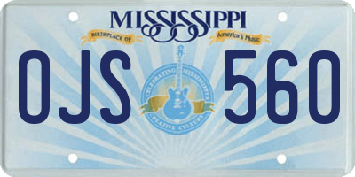 MS license plate OJS560