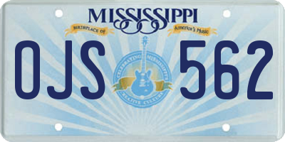 MS license plate OJS562
