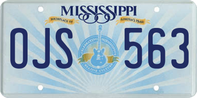 MS license plate OJS563