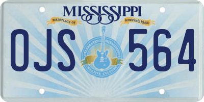 MS license plate OJS564
