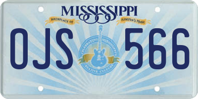 MS license plate OJS566