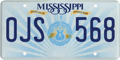 MS license plate OJS568