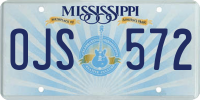 MS license plate OJS572