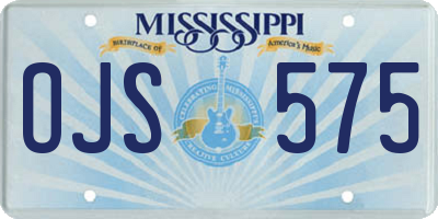 MS license plate OJS575