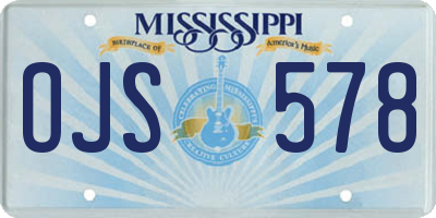 MS license plate OJS578