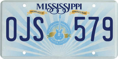 MS license plate OJS579