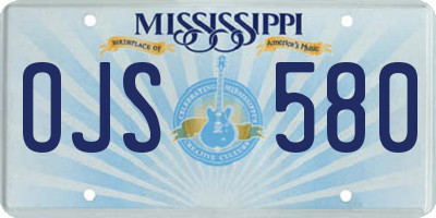 MS license plate OJS580