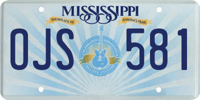 MS license plate OJS581
