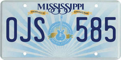 MS license plate OJS585