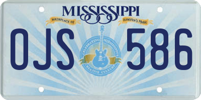MS license plate OJS586