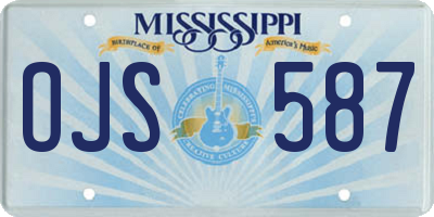 MS license plate OJS587