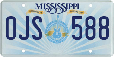 MS license plate OJS588