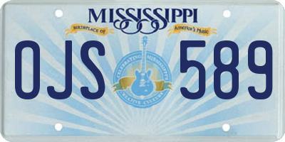 MS license plate OJS589