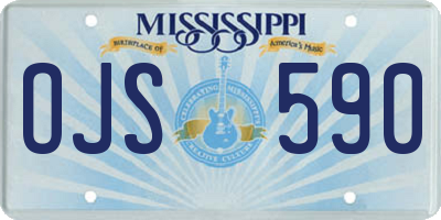 MS license plate OJS590