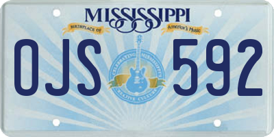 MS license plate OJS592