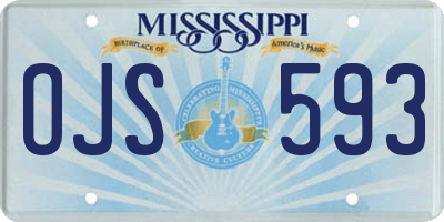 MS license plate OJS593