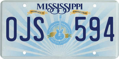 MS license plate OJS594