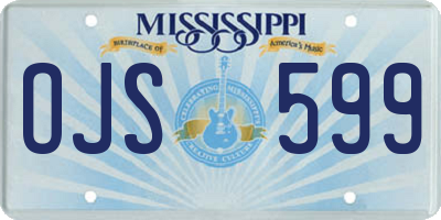 MS license plate OJS599