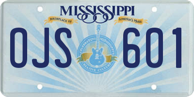 MS license plate OJS601