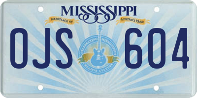 MS license plate OJS604