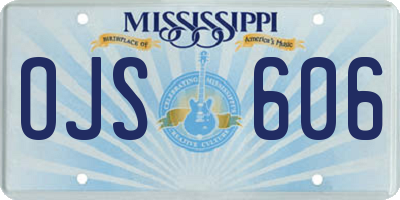 MS license plate OJS606