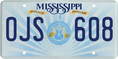 MS license plate OJS608