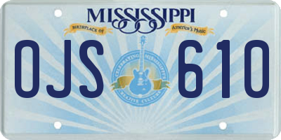 MS license plate OJS610